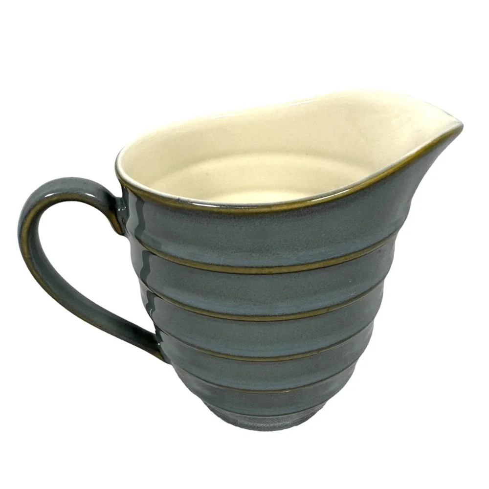 Vintage Dansk Reactic Slate Gray Dinnerware Set Milk Creamer & Sugar Bowl W/ Lid
